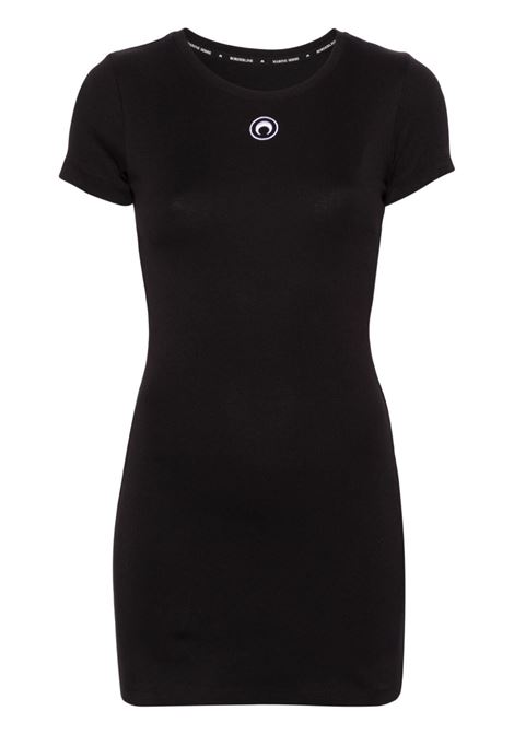 abito modello t-shirt donna nero in cotone MARINE SERRE | WDR248 CJER0008BK99